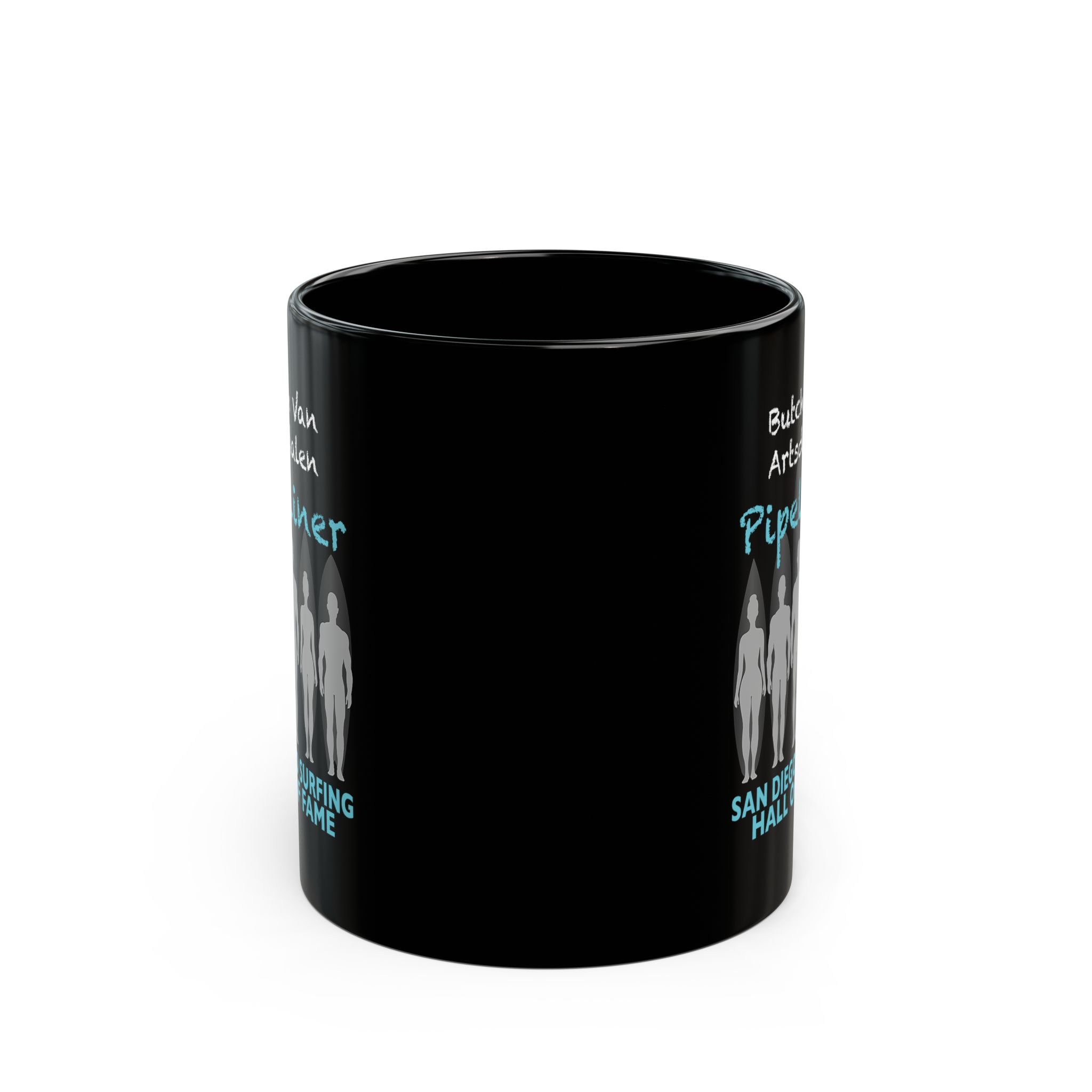 Black Mug Butch Van Artsdalen Surfing Hall of Fame - Pipeliner Design - Image 2